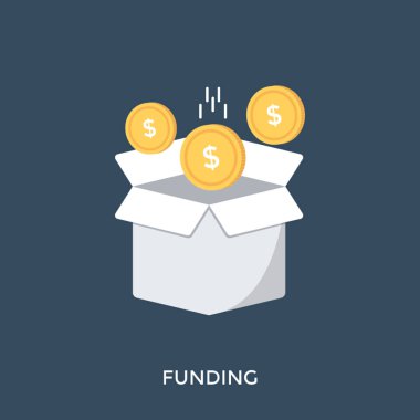 Bir kutu içinde beyaz Doları jetonlu finansman illüstrasyon