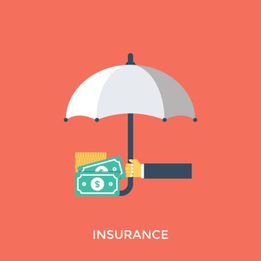 Para şemsiye bayraklarında Finans sigorta altında tutan bir kişi el