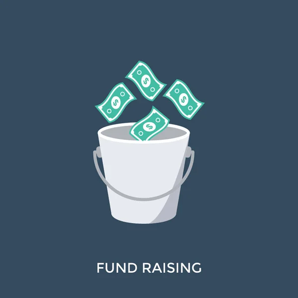 Kbelík Peníze Symbolizující Fondů Zvýšení Vektorové Ilustrace — Stockový vektor