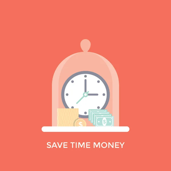 Creative Symbolic Time Money Illustration — Stock Vector