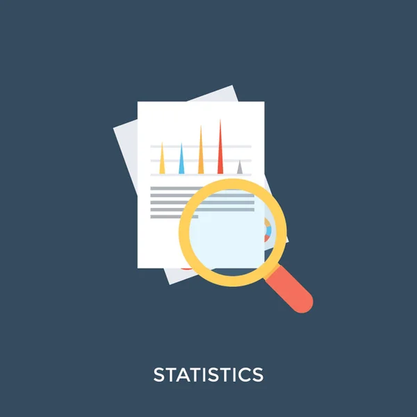Una Lupa Papeles Ilustración Estadísticas — Vector de stock