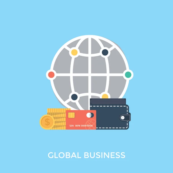 Globus Połączenia Ilustracji Wektorowych Globalnego Biznesu — Wektor stockowy