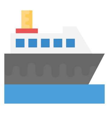 Denizde yolculuk büyük bir gemi yarı resmi