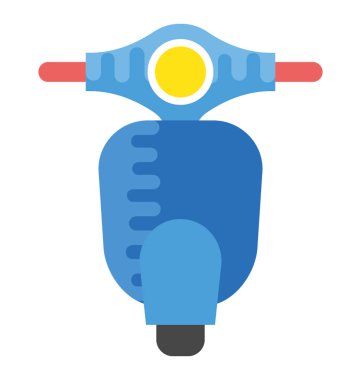 Kişisel bir aktarım olarak kullanılan iki tekerlek ile mavi bir scooter