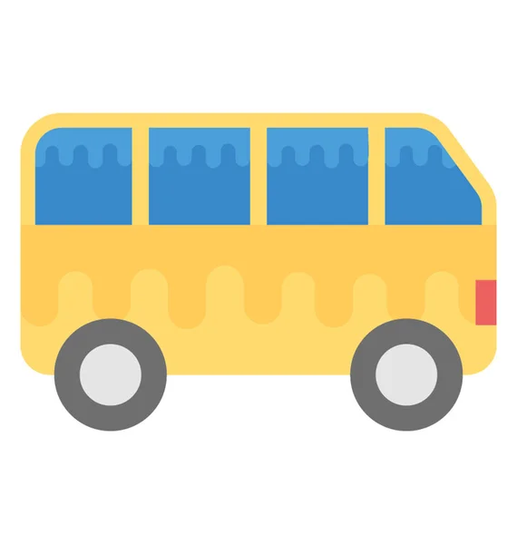 Een Busje Van Gele Kleur Gebruikt Als Een Openbaar Vervoer — Stockvector