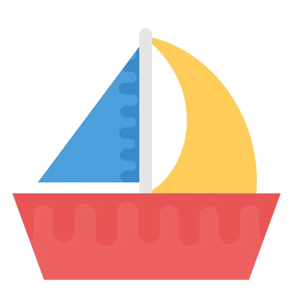 Una Barca Multicolore Utilizzata Viaggiare Acqua — Vettoriale Stock