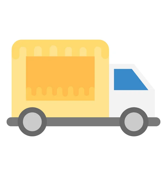 Ένα Μίνι Φορτηγό Χρησιμοποιείται Για Λήψη Αποσκευών Διαφορετικές Περιοχές — Διανυσματικό Αρχείο