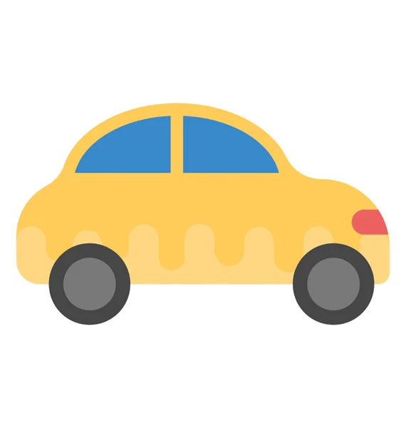 Egy Kis Sárga Taxi Használják Tömegközlekedési — Stock Vector