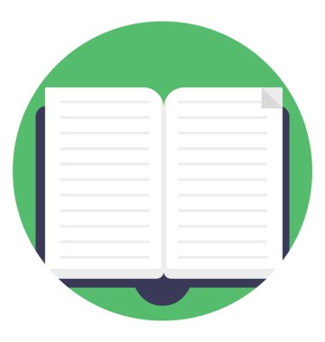 Açık defter düz vektör simge