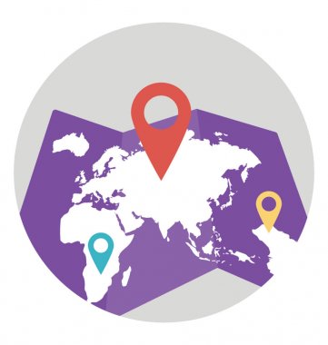 Konum haritası. Sokak harita ve yön, düz vektör simgesi