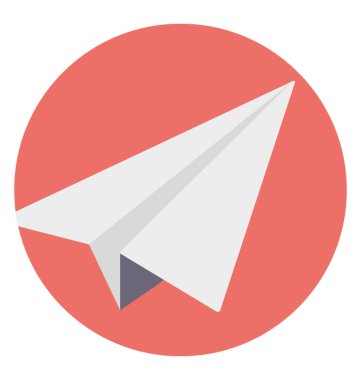 Her zaman en sevdiğim, kağıt uçak düz simgesi tasarım