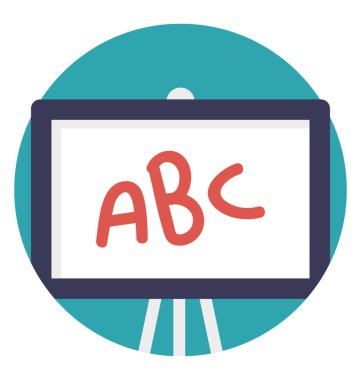 Düz vektör simgesi tasarım bir yönetim kurulu ile Abc