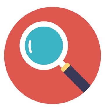 Bir basit Büyüteç düz vektör simgesi