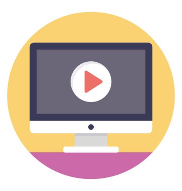 Düz vektör simgesi tasarım, multimedya oynatıcı