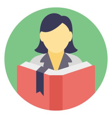 Bir kitap düz vektör simgesi okuma ufaklık