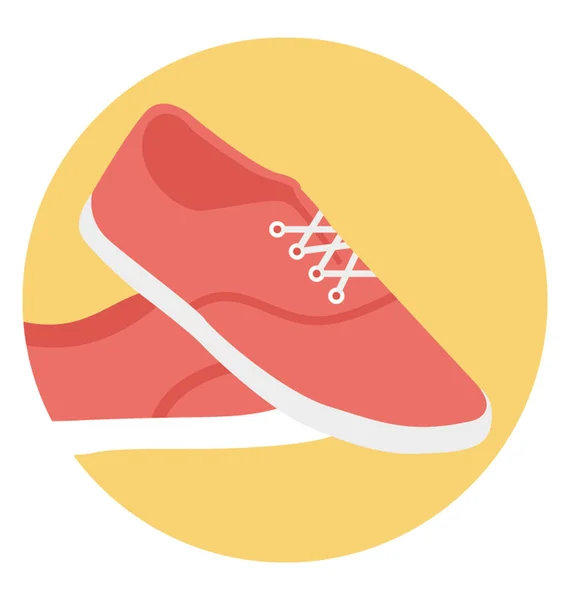 Pár Piros Cipőt Lapos Ikon — Stock Vector