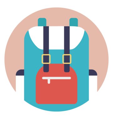 Bir çanta, sırt çantası için düz vektör simge grafik gösterimi