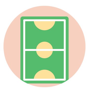 Bir futbol zemin düz vektör simgesi