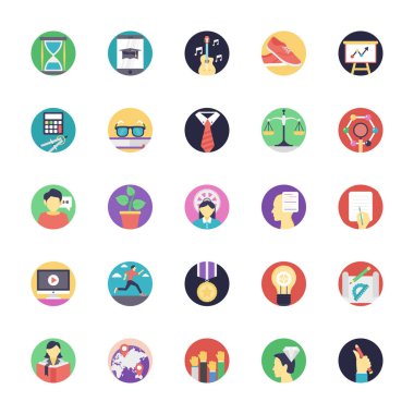 Eğitim düz simgeler kümesi