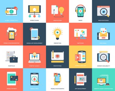 Web ve mobil geliştirme Icons set