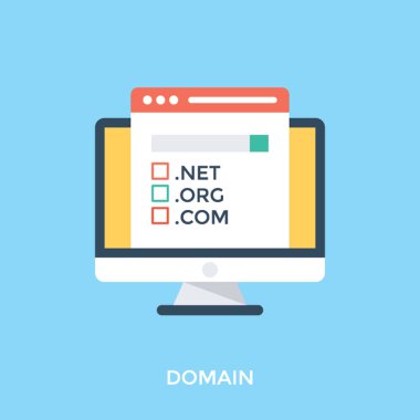 Alan adı kaydı, düz tasarlamak vektör