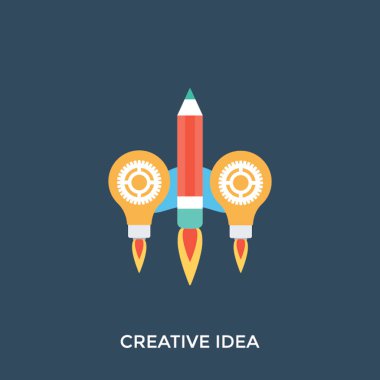 Yaratıcılık düz tasarım vektör çizim için kavram