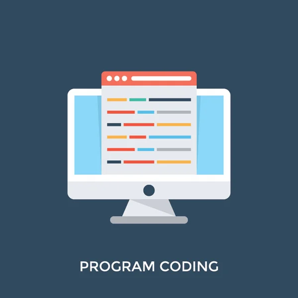 Ilustración Sobre Programación Codificación Desarrollo Web — Archivo Imágenes Vectoriales