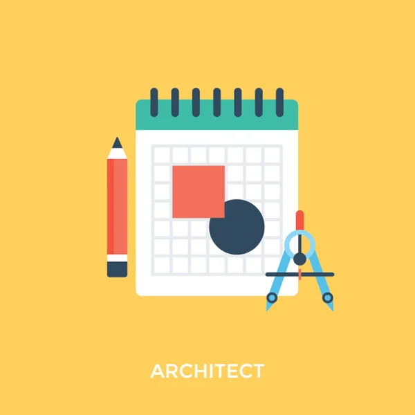 Diseño Arquitectura Ingeniería Ilustración Vector Diseño Plano — Vector de stock