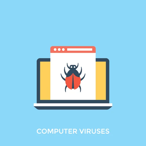 Computer Viruses Flat Vector Illustration — Stock Vector