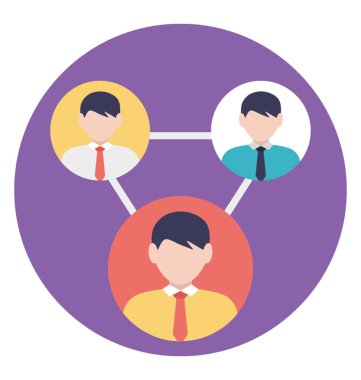 Sosyal medya bağlantı düz vektör simgesi