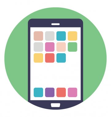 Bir düz tasarım mobil uygulamaları vektör simgesi