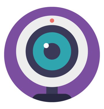 Webcam işareti simgesi, web görüntülü sohbet sembolü düz tasarlamak vektör