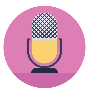 Bir düz tasarım vintage mikrofon simgesi