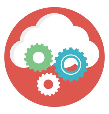 Karikatür düz vektör simgesi olan bulut, bulut yönetimi kavramı