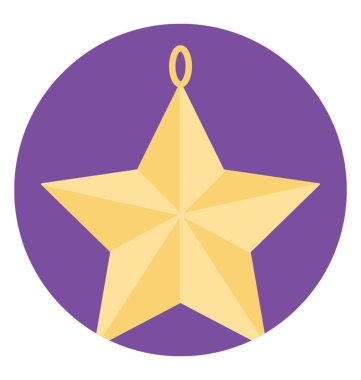 Noel yıldızı. Bir dekoratif unsur düz tasarım simgesi