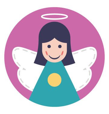 Sevimli peri kar düz vektör simgesi