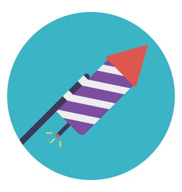 Uçan havai fişek roket düz tasarım simgesi