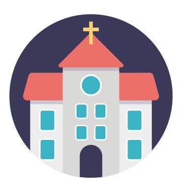 Kilise kutsal kişilerin resmi, vektör tasarımı dini kilise Binası