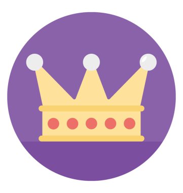 Degrade kafes düz tasarım simgesi ile altın taç