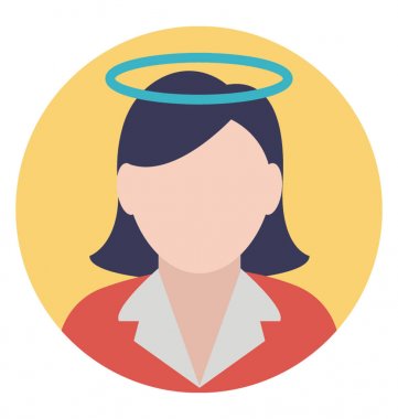 Düz tasarım simgesi bir şık meçhul karikatür kız