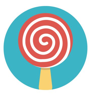 Lolipop dönen bir düz tasarım tatlılar simgesi