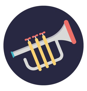 Trombon müzik aleti düz tasarım simgesi