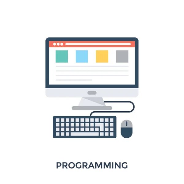 Ilustração Sobre Programação Codificação Desenvolvimento Web — Vetor de Stock