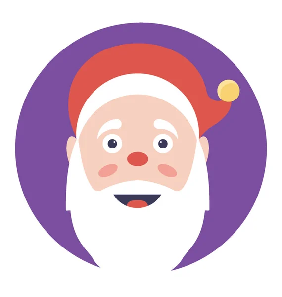 Heureux Santa Claus Masque Pour Célébration Noël Icône Design Plat — Image vectorielle