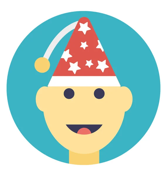 Lindo Niño Feliz Con Traje Navidad Icono Vector Plano — Archivo Imágenes Vectoriales