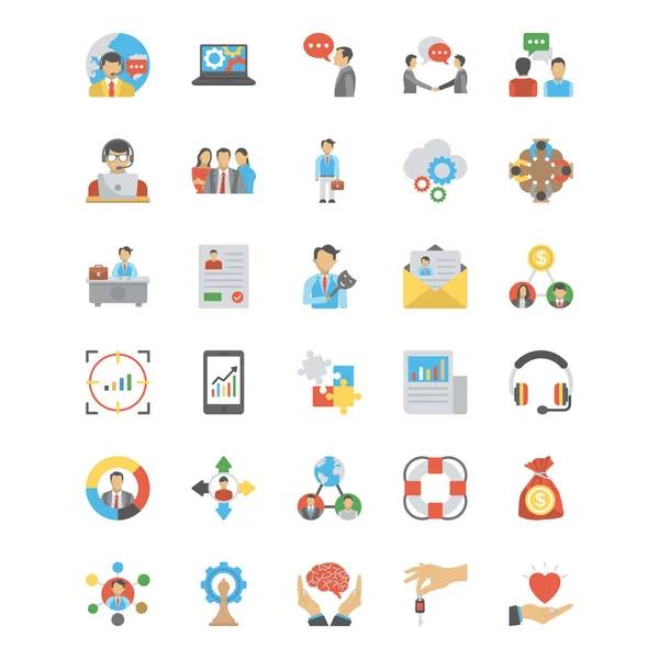 Collection Human Resource Flat Icon — Stock Vector