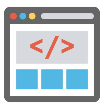 Bir kaynak kodu düz simge görüntüsünü
