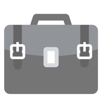Gri renk evrak çantası üzerinde düz bir simgesi