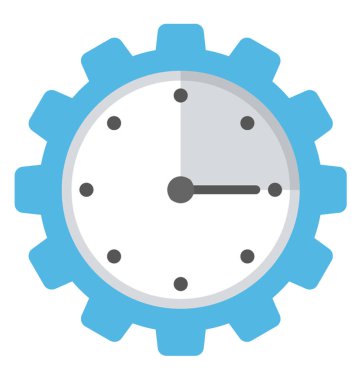 İş Organizatör vites düz simgesi kavramı içinde bir saat