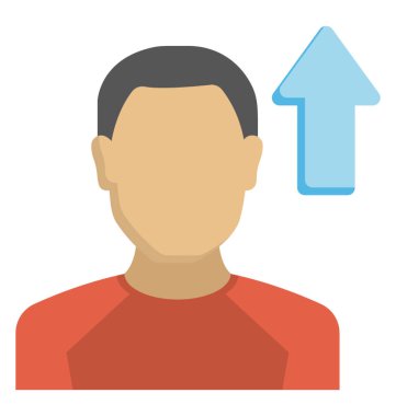 Bir kişinin üstüne gelecek bir ok ile düz simgesi